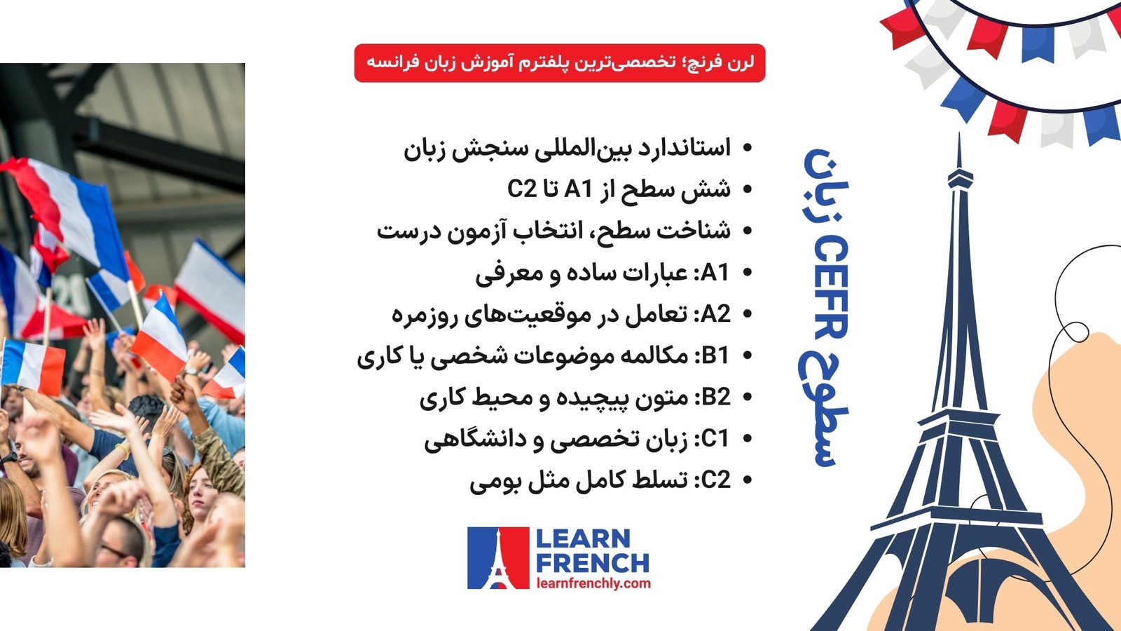 سطوح CEFR از A1 تا C2 برای سنجش زبان